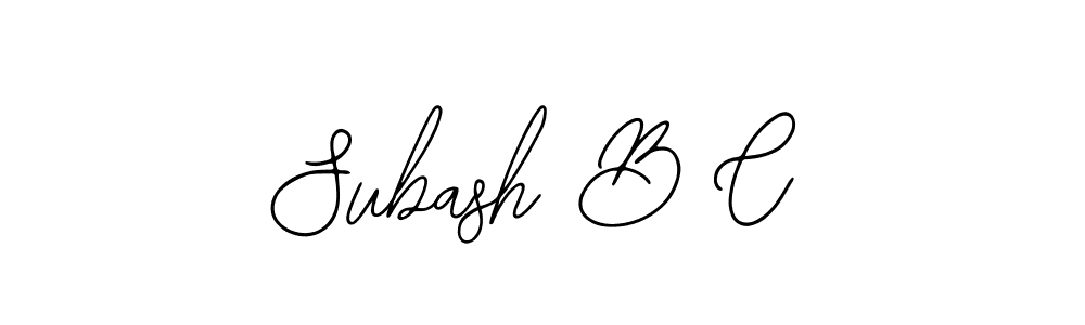 The best way (Bearetta-2O07w) to make a short signature is to pick only two or three words in your name. The name Subash B C include a total of six letters. For converting this name. Subash B C signature style 12 images and pictures png