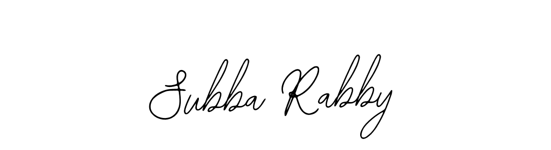 How to make Subba Rabby name signature. Use Bearetta-2O07w style for creating short signs online. This is the latest handwritten sign. Subba Rabby signature style 12 images and pictures png