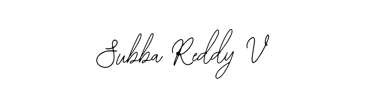 Use a signature maker to create a handwritten signature online. With this signature software, you can design (Bearetta-2O07w) your own signature for name Subba Reddy V. Subba Reddy V signature style 12 images and pictures png