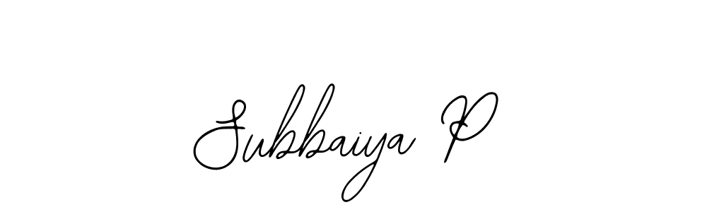 It looks lik you need a new signature style for name Subbaiya P. Design unique handwritten (Bearetta-2O07w) signature with our free signature maker in just a few clicks. Subbaiya P signature style 12 images and pictures png