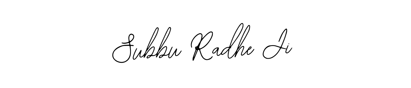 How to make Subbu Radhe Ji name signature. Use Bearetta-2O07w style for creating short signs online. This is the latest handwritten sign. Subbu Radhe Ji signature style 12 images and pictures png