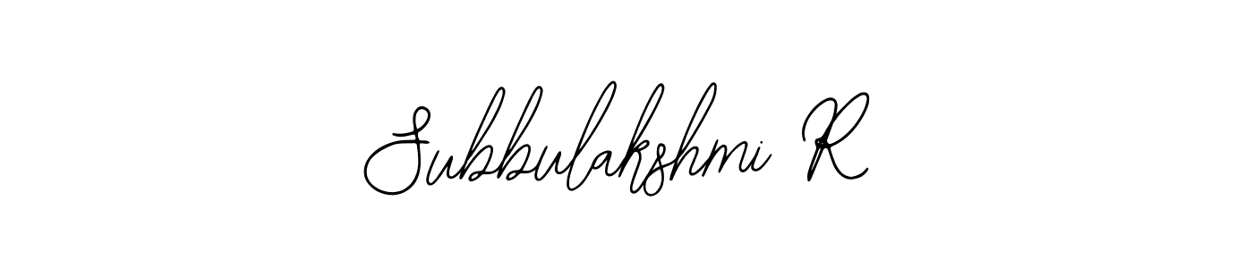 The best way (Bearetta-2O07w) to make a short signature is to pick only two or three words in your name. The name Subbulakshmi R include a total of six letters. For converting this name. Subbulakshmi R signature style 12 images and pictures png