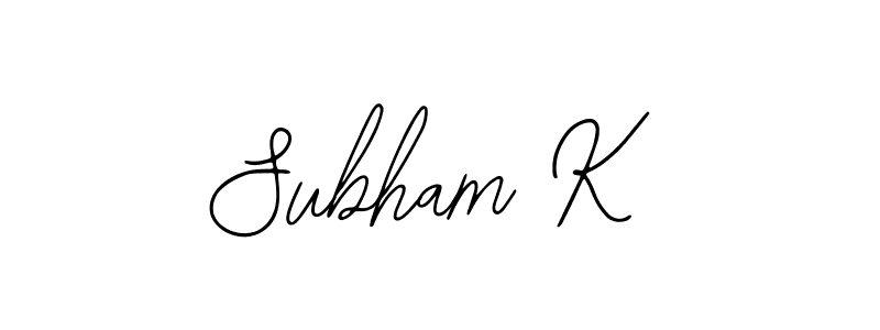Subham K stylish signature style. Best Handwritten Sign (Bearetta-2O07w) for my name. Handwritten Signature Collection Ideas for my name Subham K. Subham K signature style 12 images and pictures png