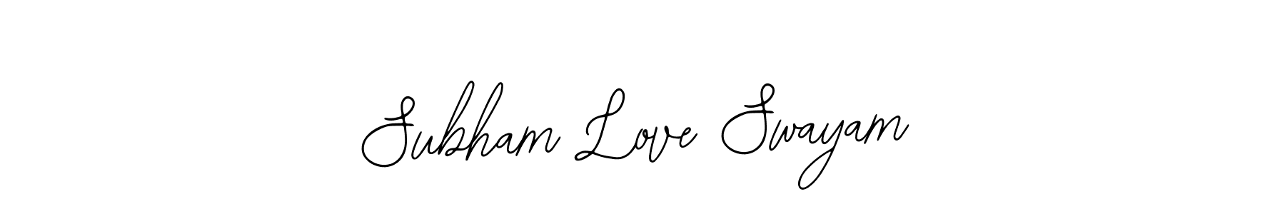 Subham Love Swayam stylish signature style. Best Handwritten Sign (Bearetta-2O07w) for my name. Handwritten Signature Collection Ideas for my name Subham Love Swayam. Subham Love Swayam signature style 12 images and pictures png