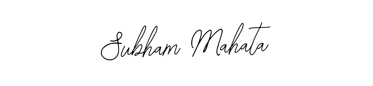 You should practise on your own different ways (Bearetta-2O07w) to write your name (Subham Mahata) in signature. don't let someone else do it for you. Subham Mahata signature style 12 images and pictures png