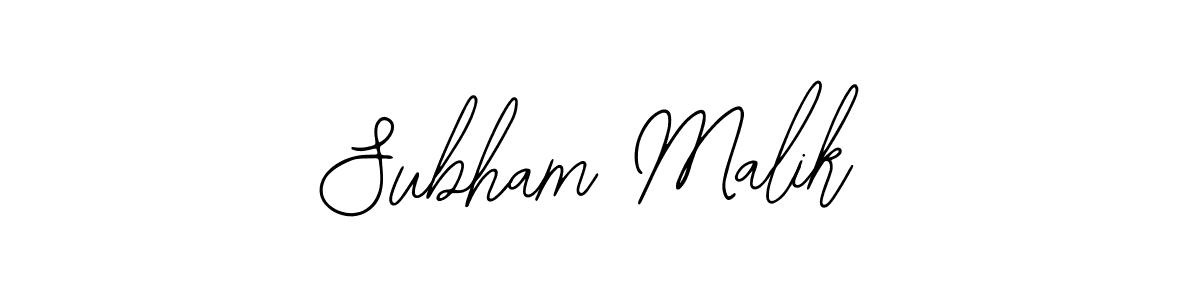 How to make Subham Malik name signature. Use Bearetta-2O07w style for creating short signs online. This is the latest handwritten sign. Subham Malik signature style 12 images and pictures png