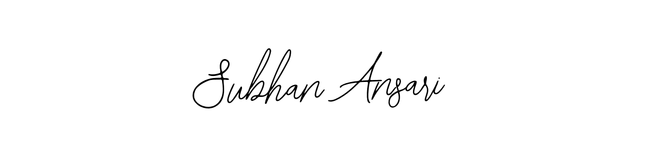 How to make Subhan Ansari name signature. Use Bearetta-2O07w style for creating short signs online. This is the latest handwritten sign. Subhan Ansari signature style 12 images and pictures png