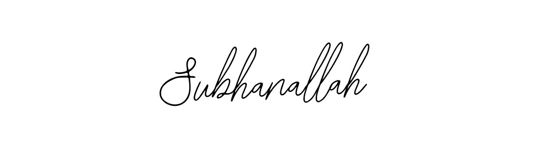 Use a signature maker to create a handwritten signature online. With this signature software, you can design (Bearetta-2O07w) your own signature for name Subhanallah. Subhanallah signature style 12 images and pictures png