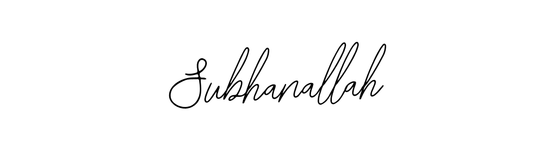 Use a signature maker to create a handwritten signature online. With this signature software, you can design (Bearetta-2O07w) your own signature for name Subhanallah. Subhanallah signature style 12 images and pictures png