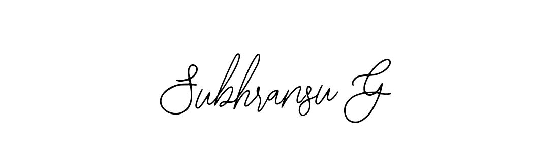 The best way (Bearetta-2O07w) to make a short signature is to pick only two or three words in your name. The name Subhransu G include a total of six letters. For converting this name. Subhransu G signature style 12 images and pictures png