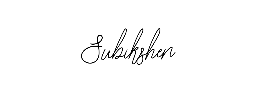 Make a beautiful signature design for name Subikshen. With this signature (Bearetta-2O07w) style, you can create a handwritten signature for free. Subikshen signature style 12 images and pictures png