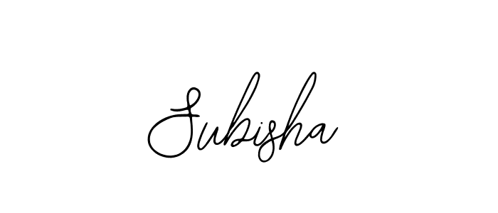 How to make Subisha name signature. Use Bearetta-2O07w style for creating short signs online. This is the latest handwritten sign. Subisha signature style 12 images and pictures png