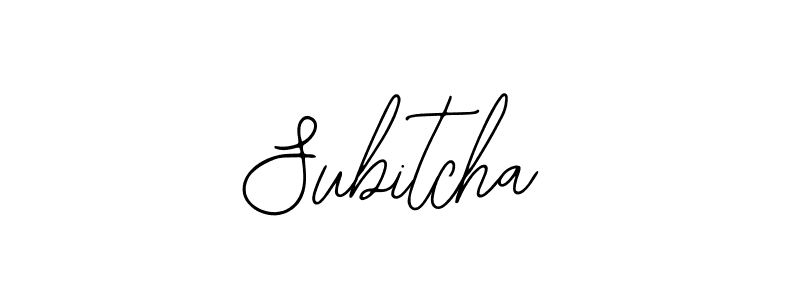 How to make Subitcha name signature. Use Bearetta-2O07w style for creating short signs online. This is the latest handwritten sign. Subitcha signature style 12 images and pictures png