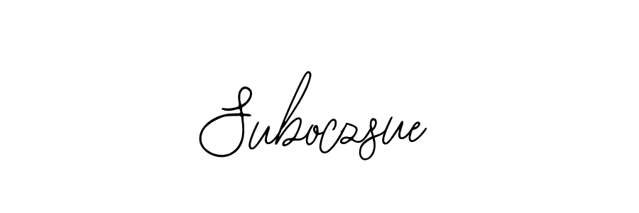 Use a signature maker to create a handwritten signature online. With this signature software, you can design (Bearetta-2O07w) your own signature for name Suboczsue. Suboczsue signature style 12 images and pictures png
