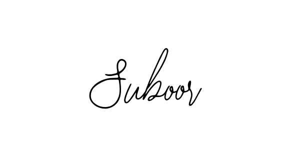 Use a signature maker to create a handwritten signature online. With this signature software, you can design (Bearetta-2O07w) your own signature for name Suboor. Suboor signature style 12 images and pictures png