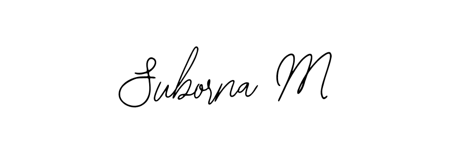 The best way (Bearetta-2O07w) to make a short signature is to pick only two or three words in your name. The name Suborna M include a total of six letters. For converting this name. Suborna M signature style 12 images and pictures png