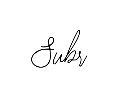 How to make Subr signature? Bearetta-2O07w is a professional autograph style. Create handwritten signature for Subr name. Subr signature style 12 images and pictures png