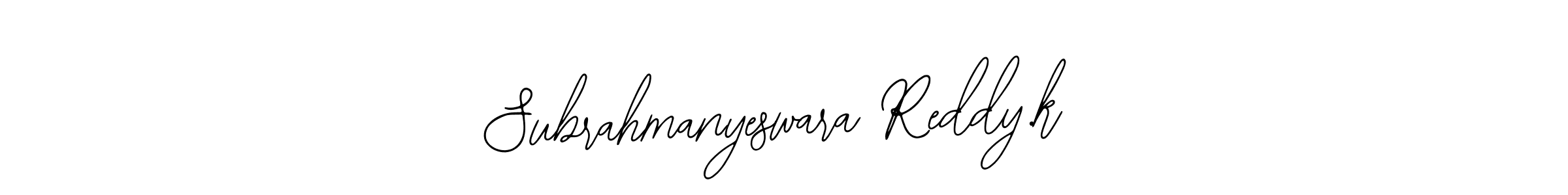 How to make Subrahmanyeswara Reddy.k name signature. Use Bearetta-2O07w style for creating short signs online. This is the latest handwritten sign. Subrahmanyeswara Reddy.k signature style 12 images and pictures png