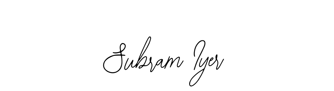 Also we have Subram Iyer name is the best signature style. Create professional handwritten signature collection using Bearetta-2O07w autograph style. Subram Iyer signature style 12 images and pictures png