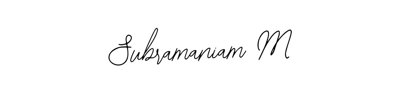 Use a signature maker to create a handwritten signature online. With this signature software, you can design (Bearetta-2O07w) your own signature for name Subramaniam M. Subramaniam M signature style 12 images and pictures png