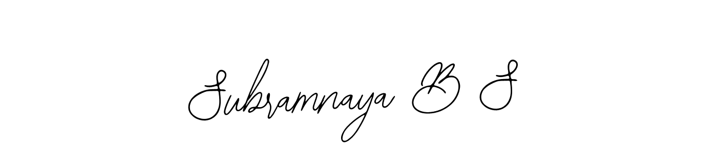 Also You can easily find your signature by using the search form. We will create Subramnaya B S name handwritten signature images for you free of cost using Bearetta-2O07w sign style. Subramnaya B S signature style 12 images and pictures png
