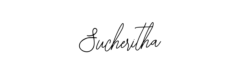 How to make Sucheritha name signature. Use Bearetta-2O07w style for creating short signs online. This is the latest handwritten sign. Sucheritha signature style 12 images and pictures png