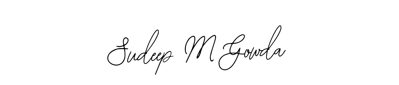 if you are searching for the best signature style for your name Sudeep M Gowda. so please give up your signature search. here we have designed multiple signature styles  using Bearetta-2O07w. Sudeep M Gowda signature style 12 images and pictures png