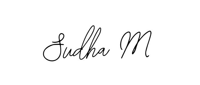 You should practise on your own different ways (Bearetta-2O07w) to write your name (Sudha M) in signature. don't let someone else do it for you. Sudha M signature style 12 images and pictures png