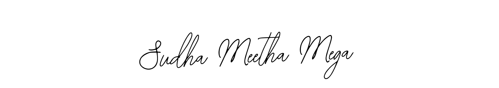 You should practise on your own different ways (Bearetta-2O07w) to write your name (Sudha Meetha Mega) in signature. don't let someone else do it for you. Sudha Meetha Mega signature style 12 images and pictures png