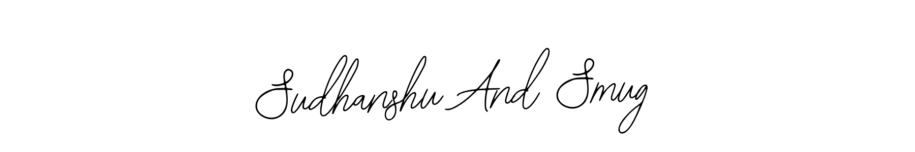 The best way (Bearetta-2O07w) to make a short signature is to pick only two or three words in your name. The name Sudhanshu And Smug include a total of six letters. For converting this name. Sudhanshu And Smug signature style 12 images and pictures png