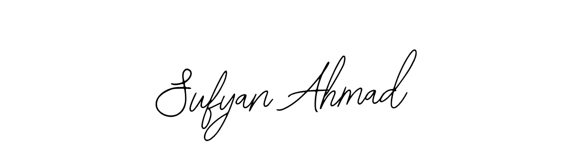 You should practise on your own different ways (Bearetta-2O07w) to write your name (Sufyan Ahmad) in signature. don't let someone else do it for you. Sufyan Ahmad signature style 12 images and pictures png