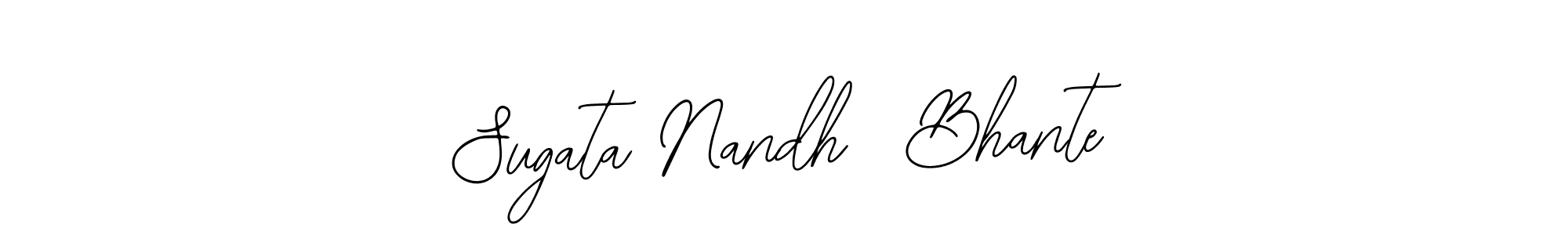 The best way (Bearetta-2O07w) to make a short signature is to pick only two or three words in your name. The name Sugata Nandh  Bhante include a total of six letters. For converting this name. Sugata Nandh  Bhante signature style 12 images and pictures png