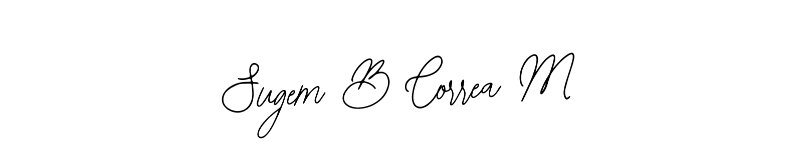 Bearetta-2O07w is a professional signature style that is perfect for those who want to add a touch of class to their signature. It is also a great choice for those who want to make their signature more unique. Get Sugem B Correa M name to fancy signature for free. Sugem B Correa M signature style 12 images and pictures png