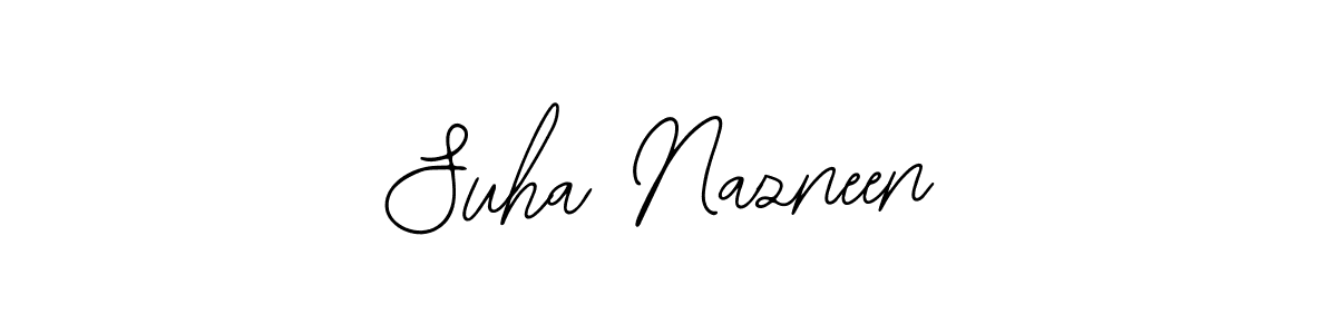 The best way (Bearetta-2O07w) to make a short signature is to pick only two or three words in your name. The name Suha Nazneen include a total of six letters. For converting this name. Suha Nazneen signature style 12 images and pictures png