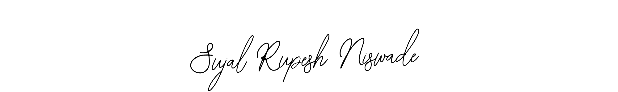 This is the best signature style for the Sujal Rupesh Niswade name. Also you like these signature font (Bearetta-2O07w). Mix name signature. Sujal Rupesh Niswade signature style 12 images and pictures png