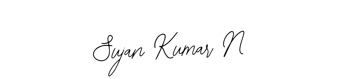 The best way (Bearetta-2O07w) to make a short signature is to pick only two or three words in your name. The name Sujan Kumar N include a total of six letters. For converting this name. Sujan Kumar N signature style 12 images and pictures png