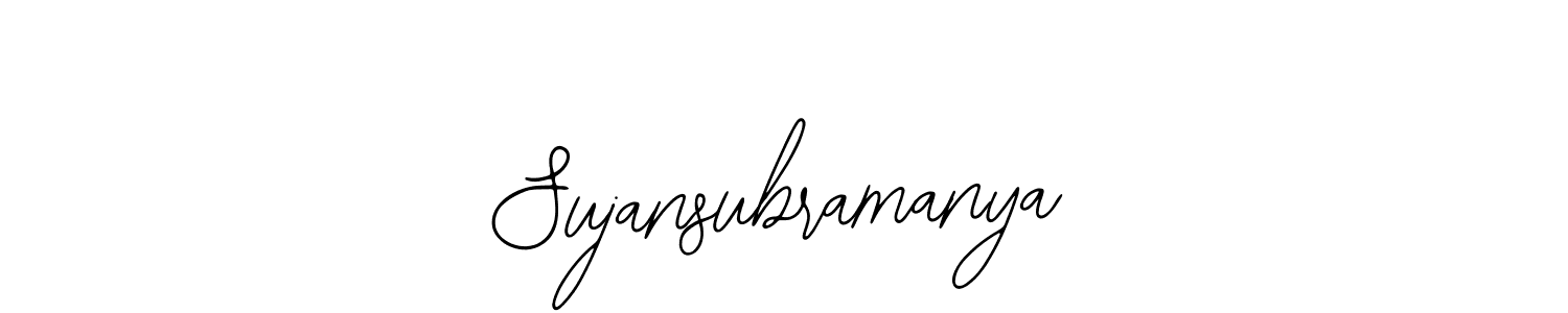 You should practise on your own different ways (Bearetta-2O07w) to write your name (Sujansubramanya) in signature. don't let someone else do it for you. Sujansubramanya signature style 12 images and pictures png