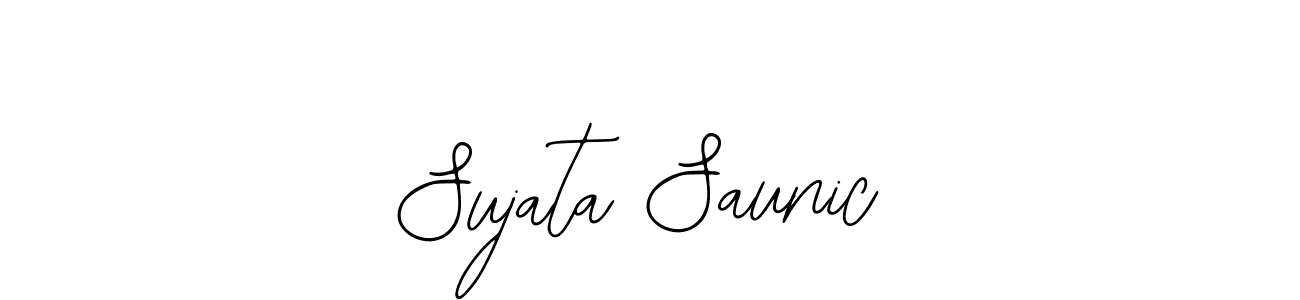 How to make Sujata Saunic name signature. Use Bearetta-2O07w style for creating short signs online. This is the latest handwritten sign. Sujata Saunic signature style 12 images and pictures png
