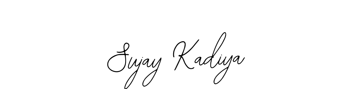 You should practise on your own different ways (Bearetta-2O07w) to write your name (Sujay Kadiya) in signature. don't let someone else do it for you. Sujay Kadiya signature style 12 images and pictures png