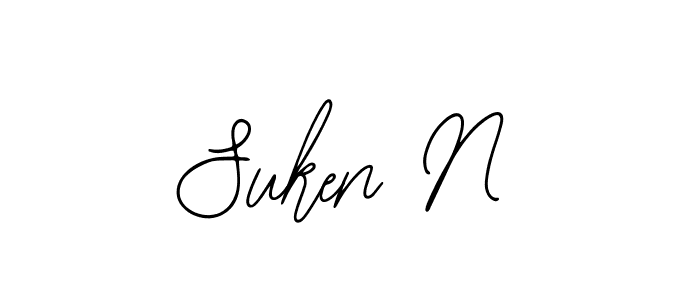 How to make Suken N name signature. Use Bearetta-2O07w style for creating short signs online. This is the latest handwritten sign. Suken N signature style 12 images and pictures png