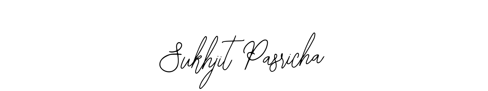 The best way (Bearetta-2O07w) to make a short signature is to pick only two or three words in your name. The name Sukhjit Pasricha include a total of six letters. For converting this name. Sukhjit Pasricha signature style 12 images and pictures png