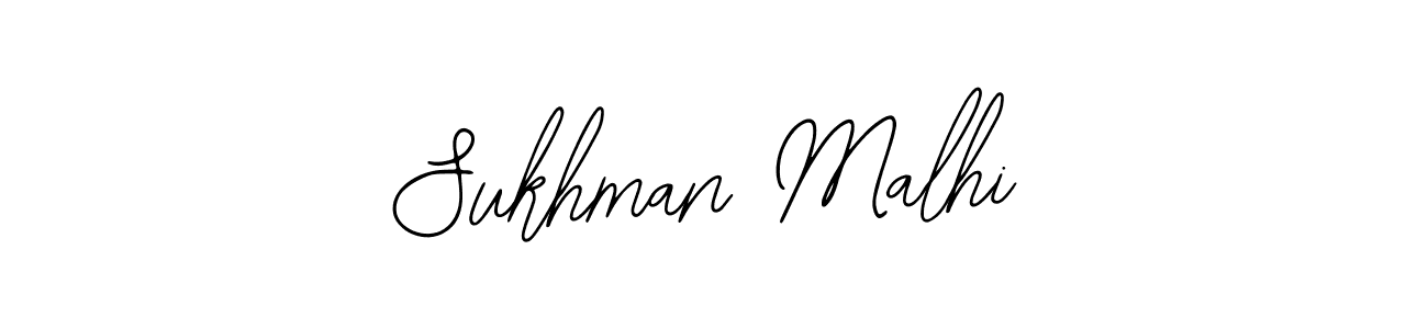 How to make Sukhman Malhi name signature. Use Bearetta-2O07w style for creating short signs online. This is the latest handwritten sign. Sukhman Malhi signature style 12 images and pictures png