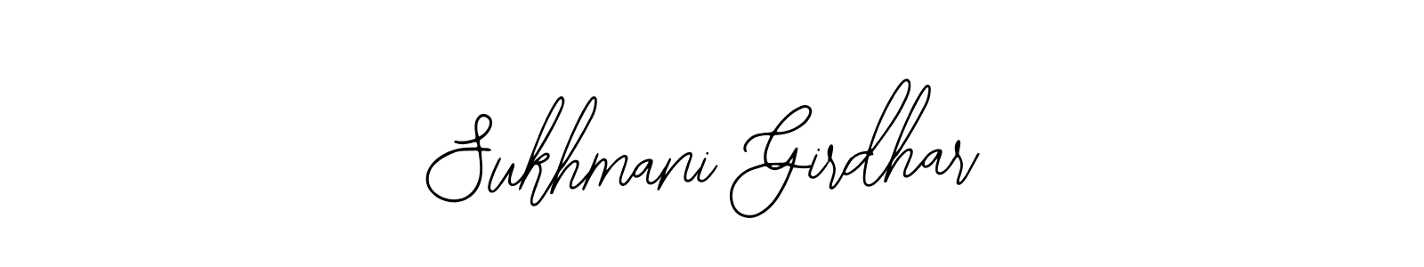 How to make Sukhmani Girdhar name signature. Use Bearetta-2O07w style for creating short signs online. This is the latest handwritten sign. Sukhmani Girdhar signature style 12 images and pictures png
