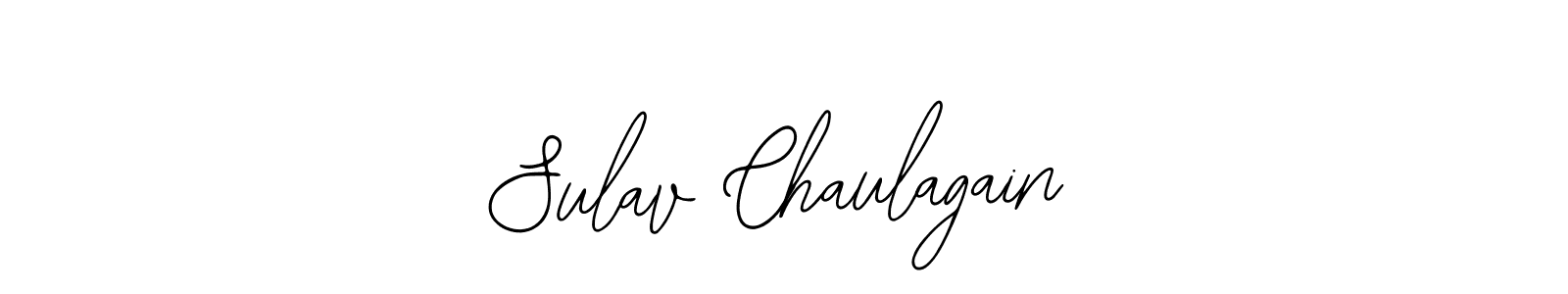 Also You can easily find your signature by using the search form. We will create Sulav Chaulagain name handwritten signature images for you free of cost using Bearetta-2O07w sign style. Sulav Chaulagain signature style 12 images and pictures png