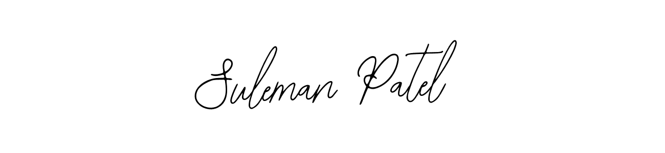 You should practise on your own different ways (Bearetta-2O07w) to write your name (Suleman Patel) in signature. don't let someone else do it for you. Suleman Patel signature style 12 images and pictures png