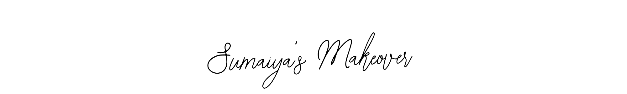 Make a beautiful signature design for name Sumaiya’s Makeover. With this signature (Bearetta-2O07w) style, you can create a handwritten signature for free. Sumaiya’s Makeover signature style 12 images and pictures png