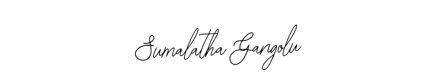 You should practise on your own different ways (Bearetta-2O07w) to write your name (Sumalatha Gangolu) in signature. don't let someone else do it for you. Sumalatha Gangolu signature style 12 images and pictures png