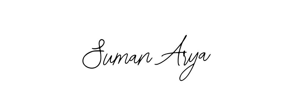 How to make Suman Arya name signature. Use Bearetta-2O07w style for creating short signs online. This is the latest handwritten sign. Suman Arya signature style 12 images and pictures png