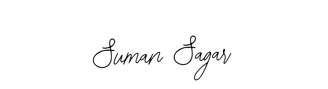 How to make Suman Sagar name signature. Use Bearetta-2O07w style for creating short signs online. This is the latest handwritten sign. Suman Sagar signature style 12 images and pictures png