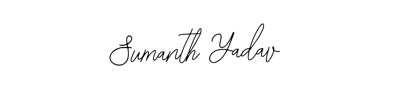You should practise on your own different ways (Bearetta-2O07w) to write your name (Sumanth Yadav) in signature. don't let someone else do it for you. Sumanth Yadav signature style 12 images and pictures png